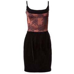 1980's Chantal Thomass Satin and Velvet Fitted Mini Dress 9