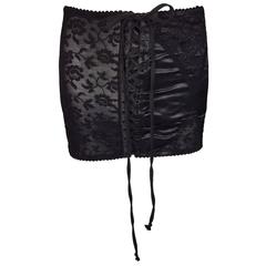 S/S 1998 Dolce & Gabbana Sheer Lace Corset Lace-up Mini Skirt 4