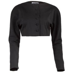 1980's Chantal Thomass Cropped Black Button-Up Jacket