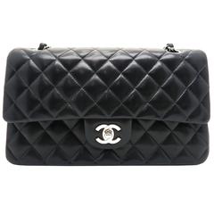 Chanel Classic Double Flap Black Quilting Lambskin Leather Shoulder Bag