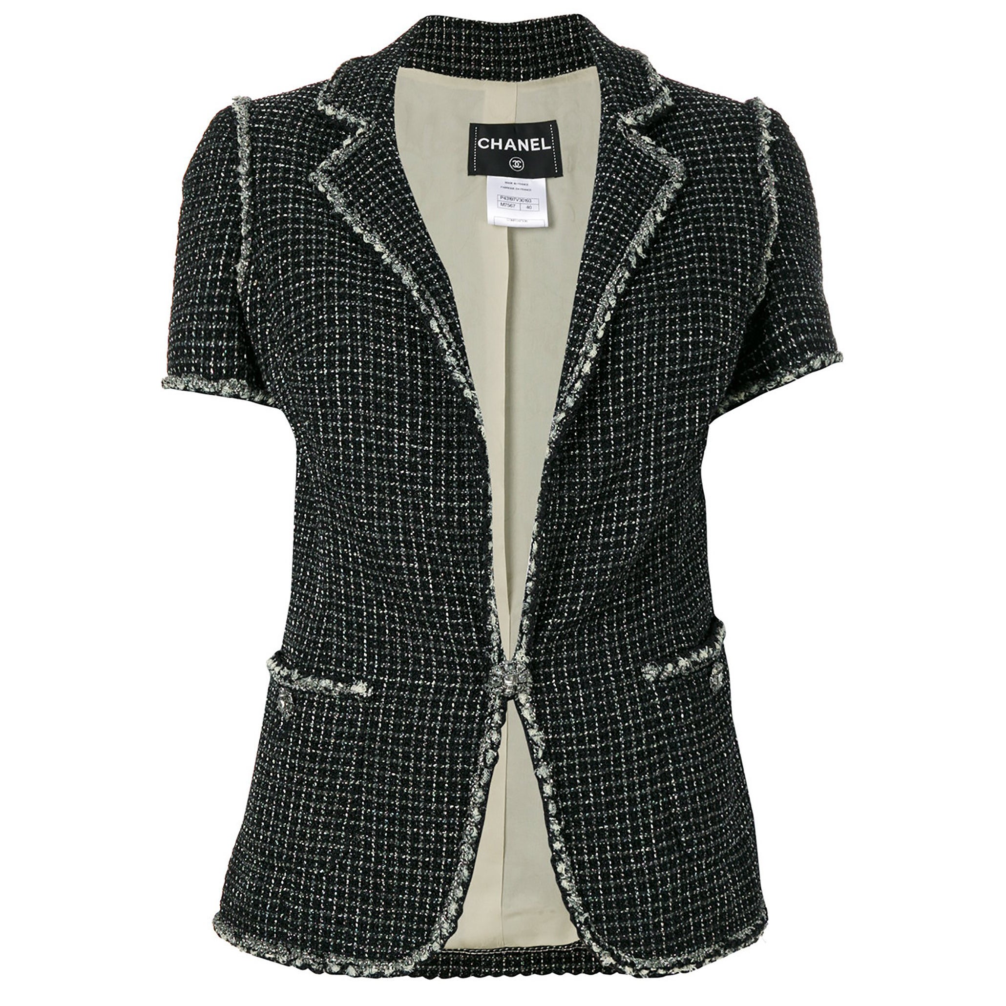 metallic tweed jacket