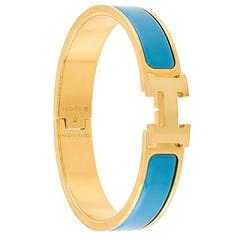Hermes Blue Clic H Bracelet PM