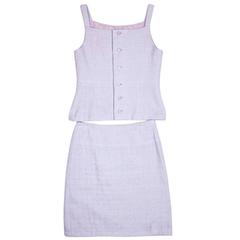 CHANEL Top and Skirt in Parma colored Tweed Size 38FR 9