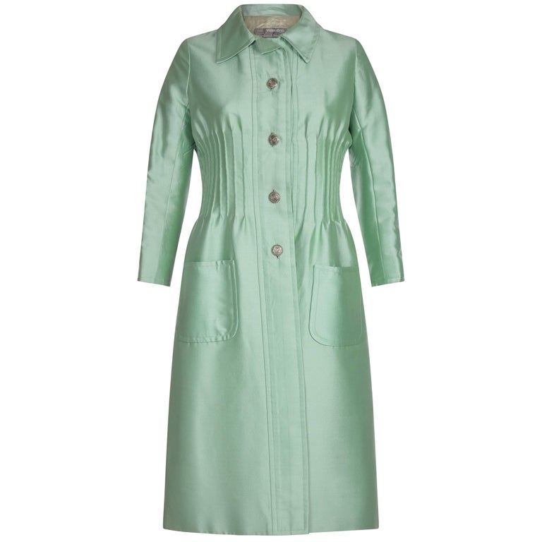 Documented Valentino 1968 Silk Dress Suit in Sea Foam Green at 1stDibs ...