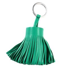 Hermes Green Leather Carmen Tassel Key Ring