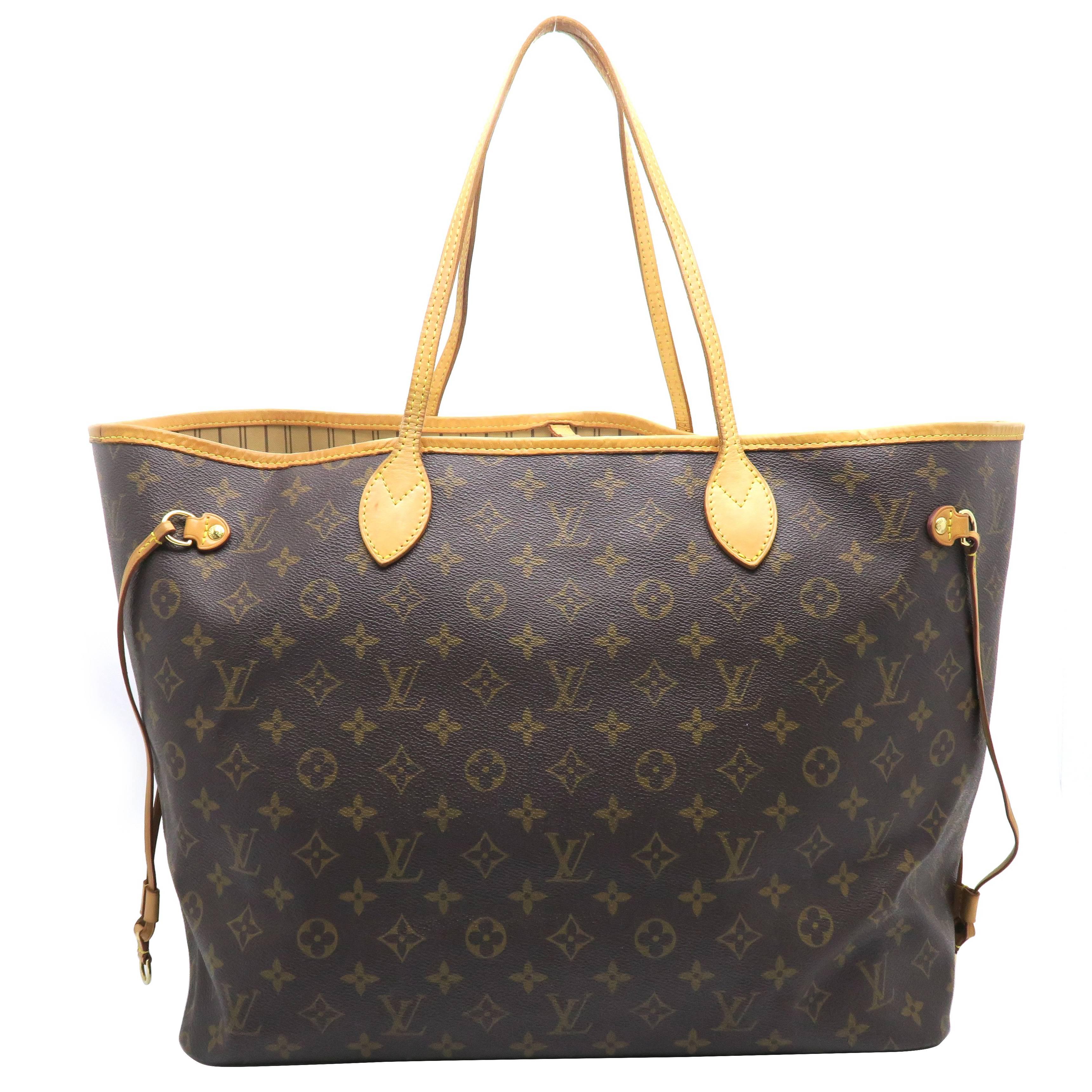 Louis Vuitton Neverfull GM Brown Monogram Canvas Tote Bag