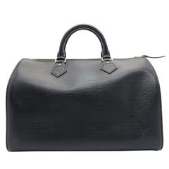 Vintage Louis Vuitton Speedy 35 Black Noir Epi Leather Top Handle