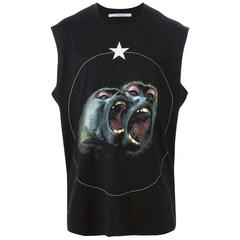 Givenchy MEN'S Black Monkey Brothers Print Tank Top sz XS
