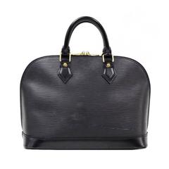 Louis Vuitton Alma Black Epi Leather Hand Bag