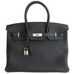 Hermes Black Birkin 35 Palladium Hardware 12