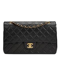 2000s Chanel Black Quilted Lambskin Medium Classic Double Flap Bag 2000s Chanel Black Quilted Lambskin Medium Classic Double Flap Bag