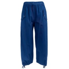 1990's Comme Des Garçons Blue Cotton Drawstring Pants