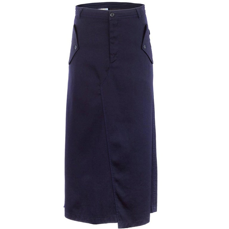 20th Century Comme Des Garçons Navy Asymmetric Maxi Skirt For Sale at ...