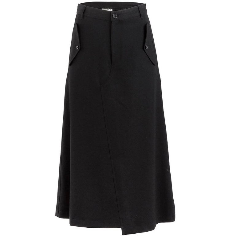 20th Century Comme Des Garçons Black Gabardine Trouser Style Skirt at ...