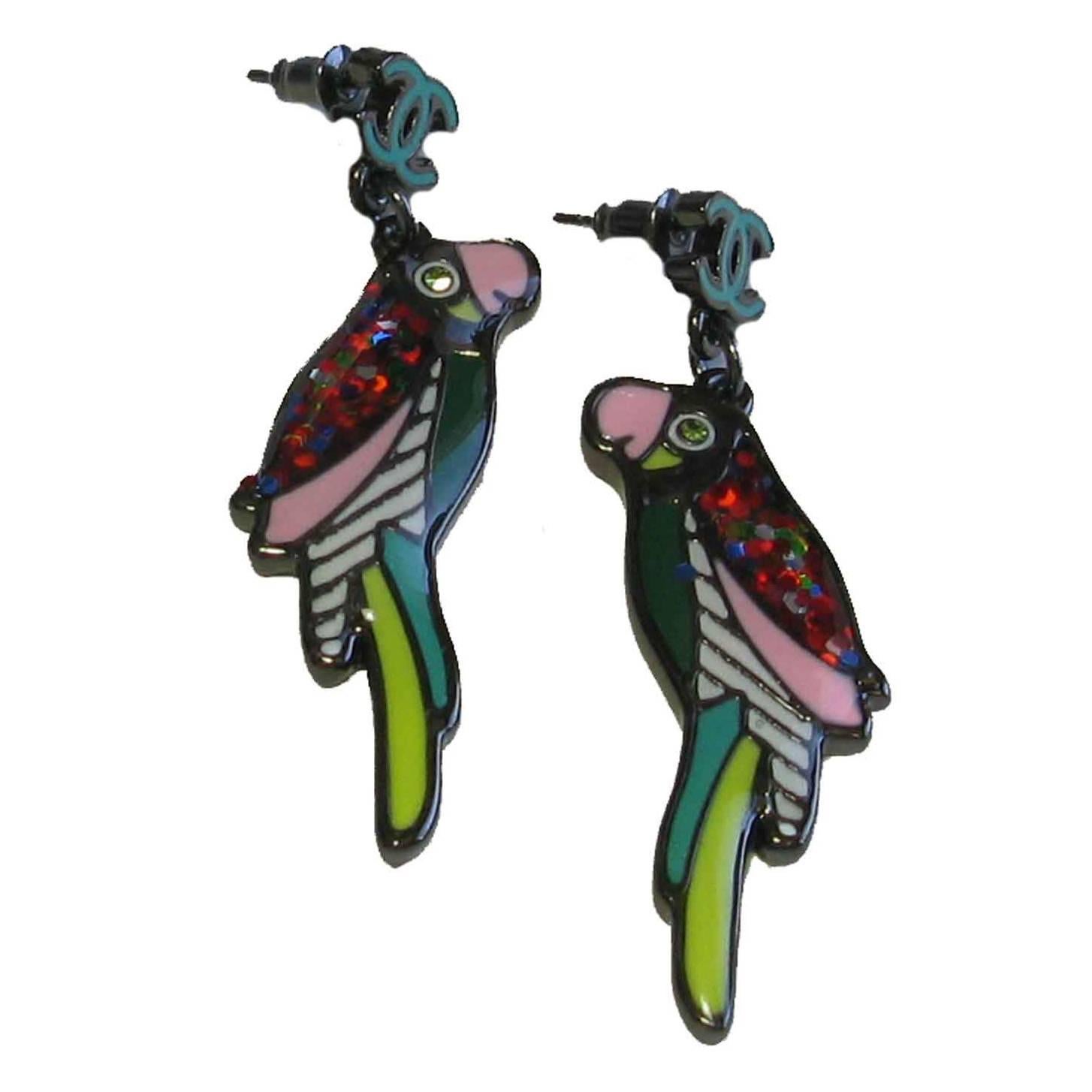 CHANEL Parrot Earrings Studs 'Paris-Cuba' Collection
