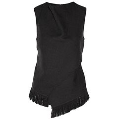 3.1 Phillip Lim Black Sleeveless Top With Fringe Sz 4 NWT