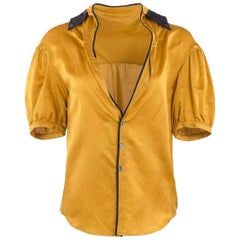 2007 Undercover Mustard Silk Pajama Style Blouse 4