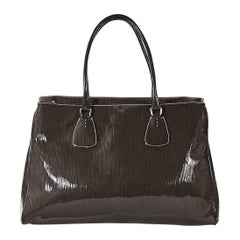 Olive Prada Patent Leather Tote Bag