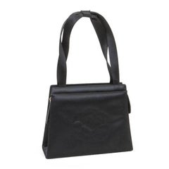 Vintage Small Chanel Bag in Black Satin