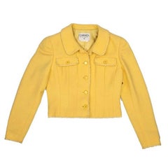 COLLECTOR CHANEL Short Yellow Jacket in Wool Size 40