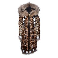 Used New TOM FORD LEOPARD PRINT MIXED FUR COAT