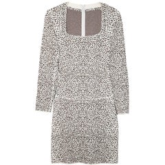 Alaia Leopard Long Sleeve Fit & Flare Dress Sz FR44 *runs small* 12