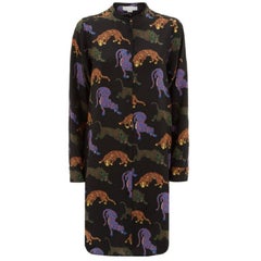 Stella McCartney Black Silk Wild Cats Dress Sz IT50 NWT rt. $1,230 9