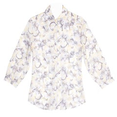 Prada White Yellow & Brown Floral Top 6