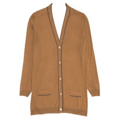 Prada Brown V-neck Wool Cardigan