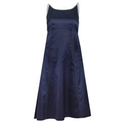 Prada Navy Silk Backless Spaghetti Strap Dress Sz IT38 6