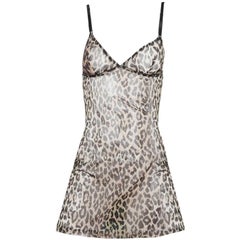 Dolce & Gabbana Sheer Leopard Print Dress Sz Small