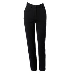 Moschino Vintage Black Wool High Waisted Pants with Heart Button