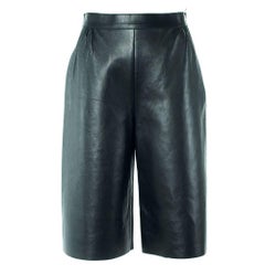 Valentino Women's Black Leather Wide Leg Culottes 