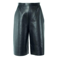 Valentino Women's Black Leather Wide Leg Culottes 3