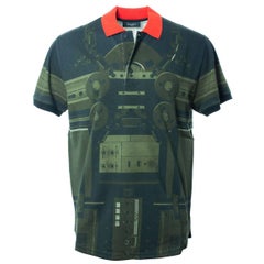 Givenchy Men's Olive & Red Printed Graphic Polo Shirt