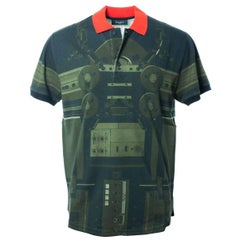 Givenchy Men's Olive & Red Printed Graphic Polo Shirt 