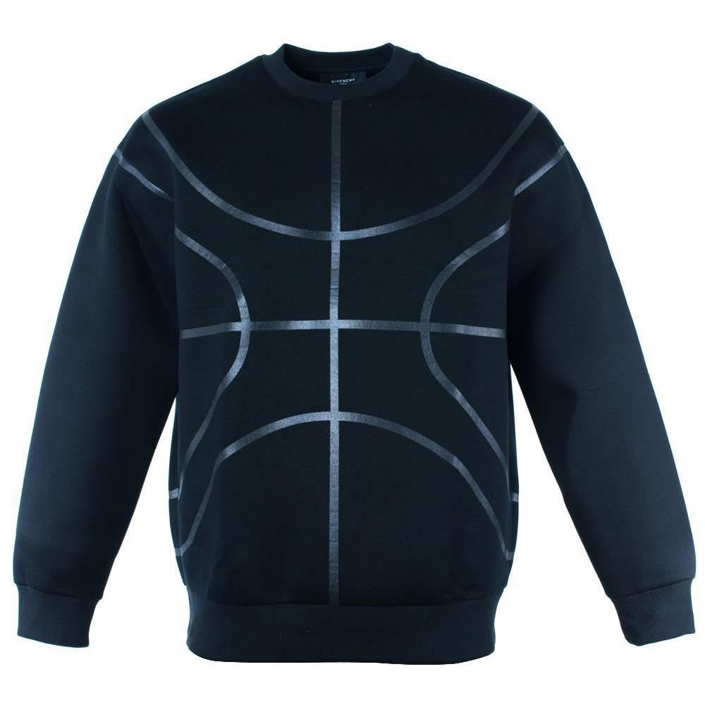 Givenchy Men's Black Viscose Basketball Sweater For Sale