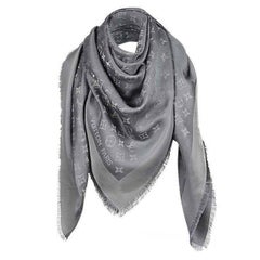 Monogram Shine M75120 Charcoal Grey Scarf 5