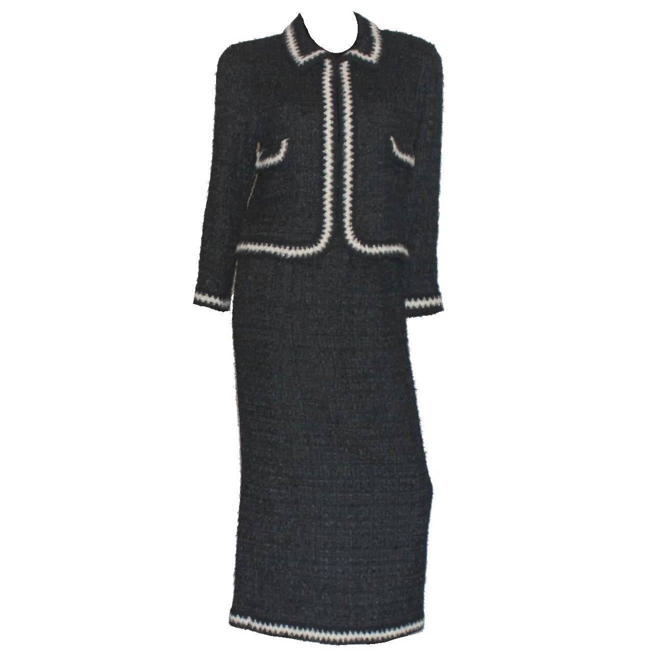 Boucle Signature Skirt Suit with CC logo buttons