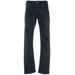Givenchy Mens Solid Black Cotton Blend Jeans W/ Zipper 