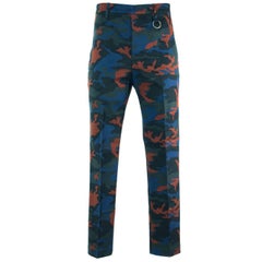 Givenchy Men's Blue & Orange Camouflage Corduroy Pants