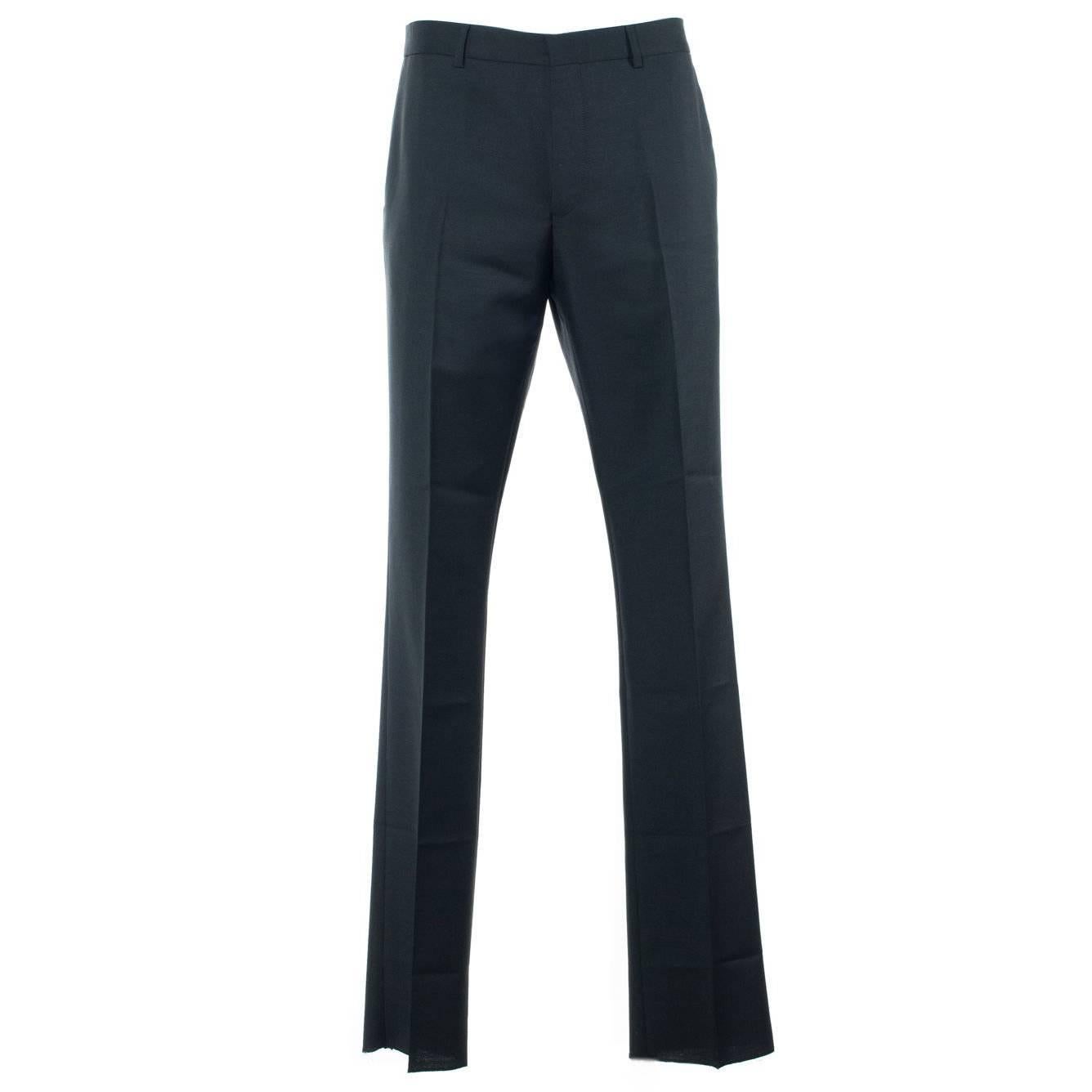 Givenchy Men's Classic Wool Blend Black Trousers  For Sale