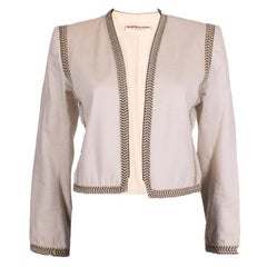 Yves Saint Laurent Rive Gauche White Jacket with Braid Trim 2
