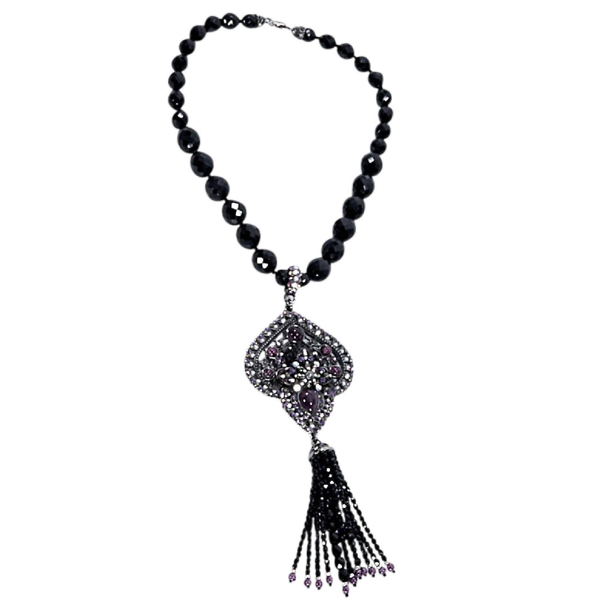 Black Barrera Crystal Statement Necklace