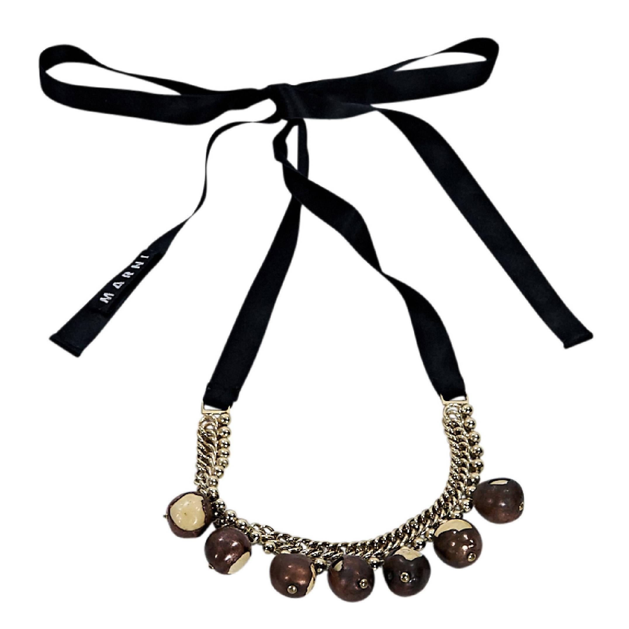 Brown Marni Beaded Necklace