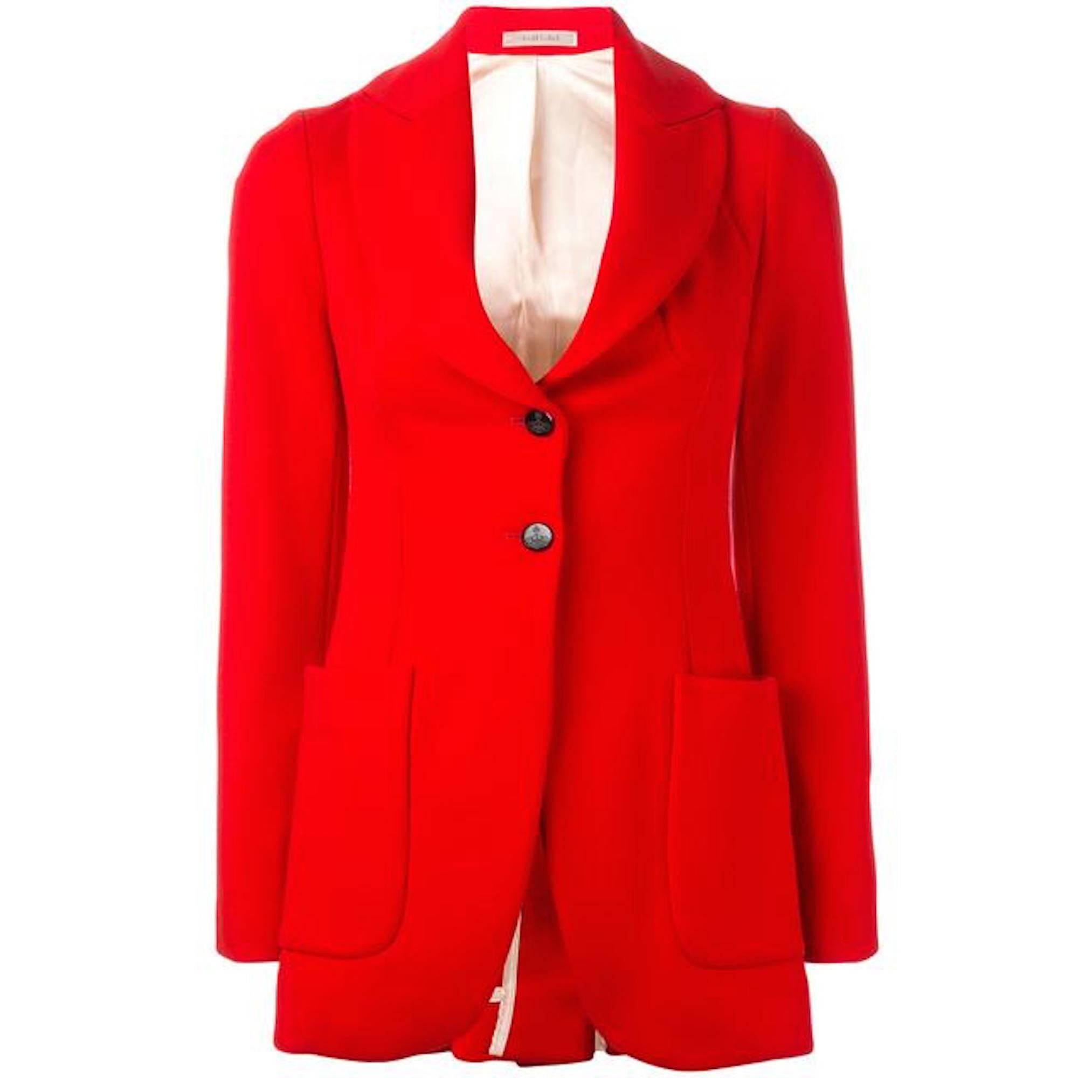 Red wool patch pocket jacket VIVIENNE WESTWOOD Gold Label For Sale