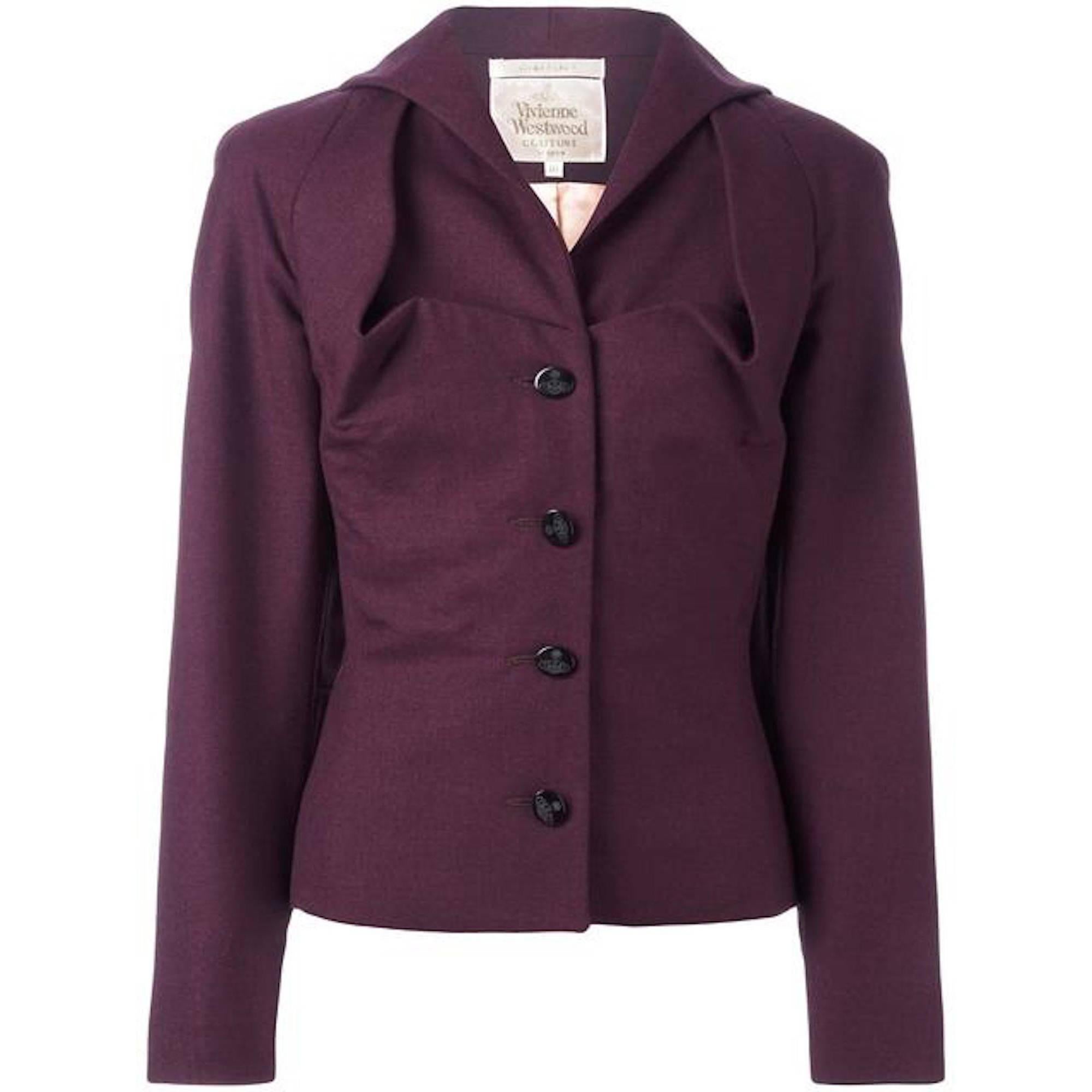 Aubergine wool 'Gold Label' jacket from VIVIENNE WESTWOOD For Sale