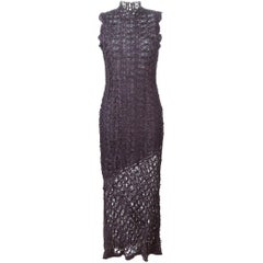 1990s JOHN GALLIANO Purple long lace dress 12