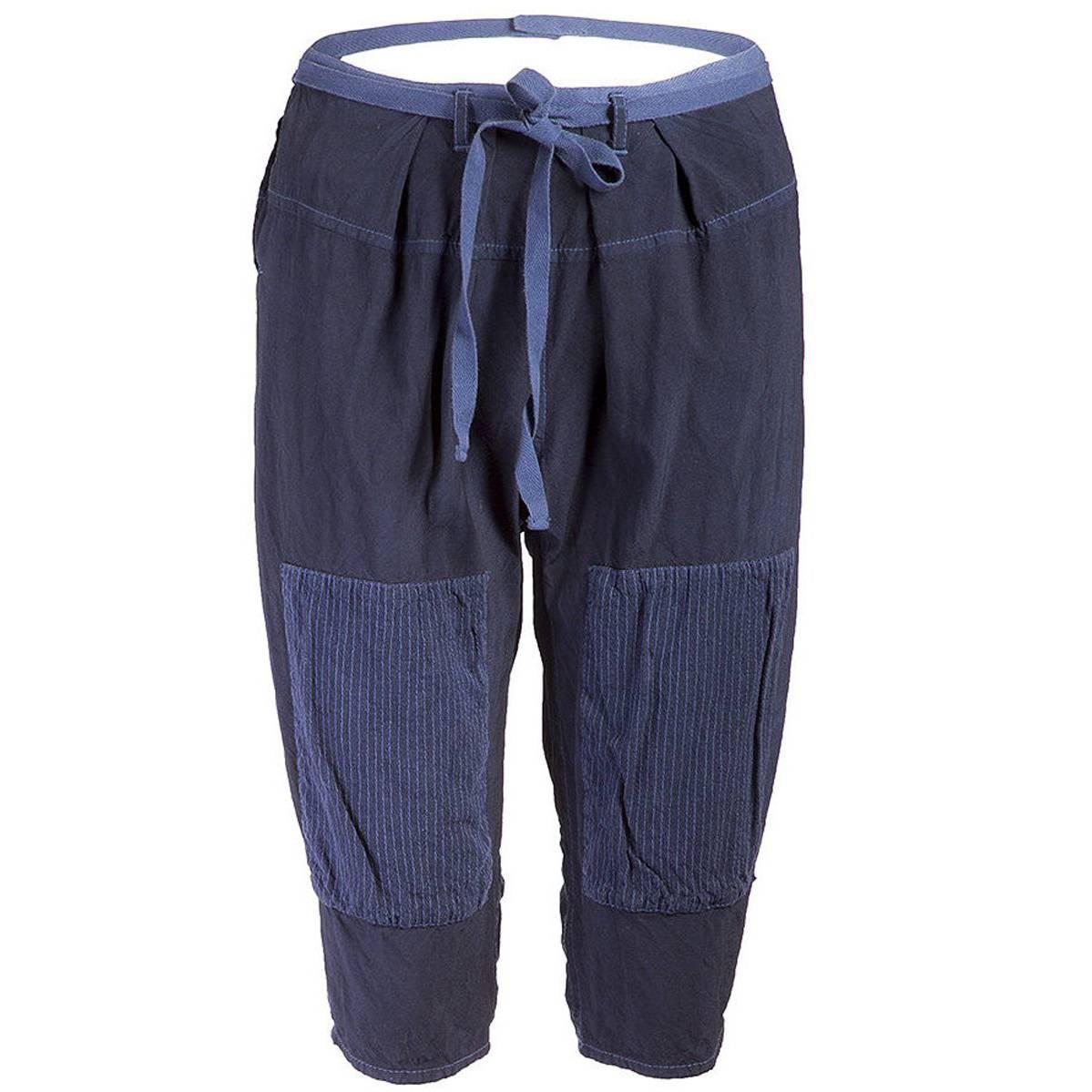 TAO Comme des Garçons Indigo Cotton Cropped Patch Pants For Sale