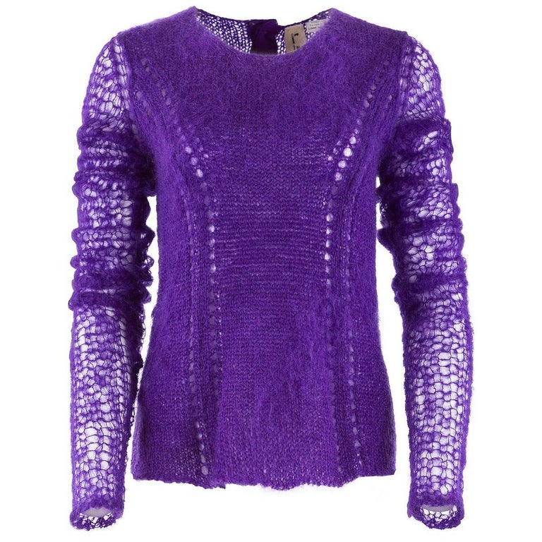 TAO by COMME DES GARÇONS Purple Mohair Button Back Sweater For 